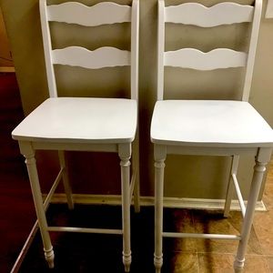2 white wooden CHAIRS FOR SALE!